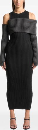 Mani&egrave;re De Voir Overlay gebreide midi-jurk - Zwart