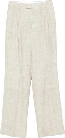 Berwich Simona Broek - Dames - Straight fit broeken - Beige - 2XS - Wol - Broeken