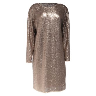 Max Mara Weekend Sequined Mini Dress in Brown Polyester