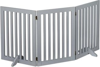 Relaxdays Relaxdays - Barrera Seguridad Perros, Valla Protectora Plegable, 70 X 154 Cm, Cerca Para Mascotas, Con Patas, Gris