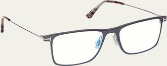 Tom Ford Mens T-Hinge Metal Square Sunglasses