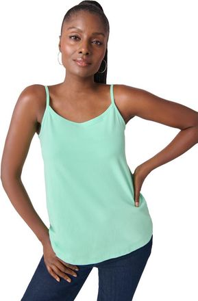 Jessica London Stretch Cotton Cami in Pale Seafoam at Nordstrom, Size 12