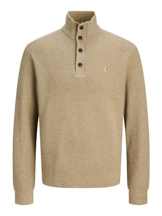 Jack & Jones Strickpullover JACK & JONES JPRBLURICHARD KNIT HIGH NECK, Herren, Gr. XXL, tigers eye detail:melange, Strick, Obermaterial: 73% Polyester, 27% Polyacr