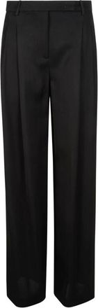Eleventy Double-Pleat Trousers - female - Eleventy - Wide Trousers - Black - 2XL - Trousers