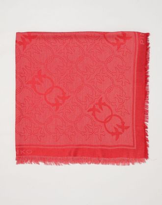 Pinko Love Birds Monogram Viscose-Blend Square Scarf