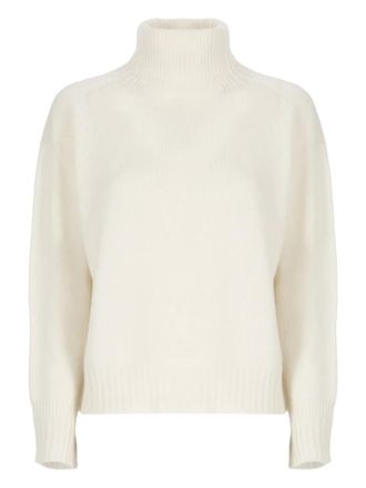 VANISÉ turtleneck long-sleeves sweater - women - Merino/Cashmere - 44 - White