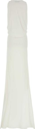 Gucci Womens White Crepe Long Dress - Ivory viscose - Size EU 36 (Womens)