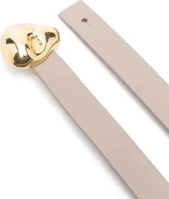 Fabiana Filippi Logo-Buckle Leather Belt - Beige