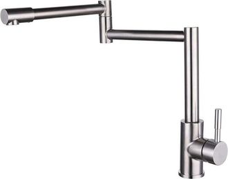 OEM Grifo De Cocina Giratorio De Acero Inoxidable 304 Cepillado Para Cocinar Agua Fr&iacute;a Y Caliente