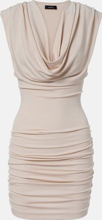 Wardrobe.NYC Vestido corto de jersey drapeado