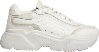 Dolce & Gabbana Mens White Leather Daymaster Low Top Sneakers Shoes Nylon Acrylic 87lf