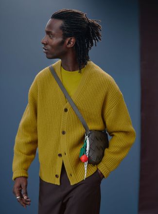 Le 31 Mens Ribbed wool-blend Cardigan Sweater