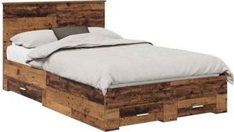vidaXL Bed Frame with Headboard Old Wood 120 x 200 cm Engineered Wood vidaXL