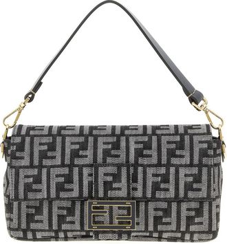 Fendi Blue FF Logo Medium Shoulder Bag