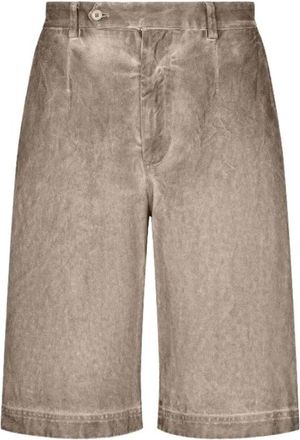 Dolce & Gabbana Katoenen shorts met logo tag - Heren - Korte Broeken - Grijs - L - Katoen - Korte Broeken