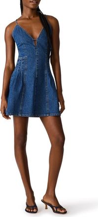 Steve Madden Dianne Strappy Back Denim Minidress in Denim Blue at Nordstrom, Size X-Small