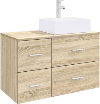 vidaXL Juego De Muebles De Ba&ntilde;o 2 Uds. Roble Sonoma Vidaxl