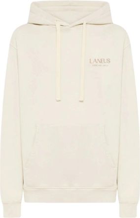 Laneus Print Hooded Sweatshirt - Heren - Hoodies - Beige - S - Katoen - Hoodies & sweatvesten