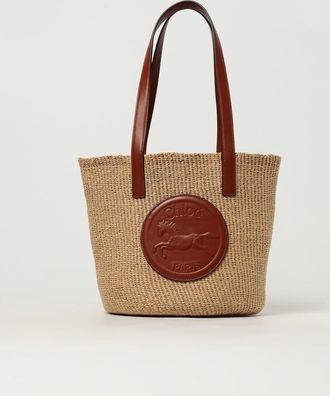 Chloé Borsa Horse Medal Chloè in rafia e pelle