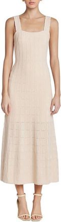 English Factory Scallop Stripe Knit Midi Dress in Off White at Nordstrom, Size X-Small