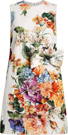 Dolce & Gabbana Abito corto con stampa a fiori - Bianco