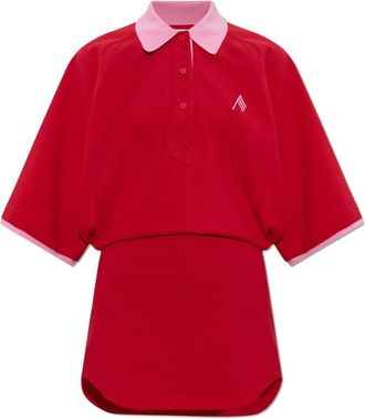 The Attico Il Primo Bagno Jurk - Dames - Shirt Kleedjes - Rood - 2XS - Katoen - Kleedjes