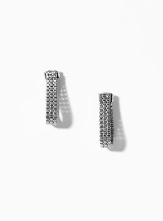 Simons Womens Metallic triple-row earrings