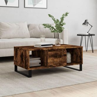 vidaXL Vidaxl - Mesa De Centro Madera Contrachapada Roble Ahumado 90x50x36,5 Cm