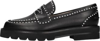 Stuart Weitzman Parker Lift Loafer - Dames - Loafers - Zwart - 36 EU - Leer - Schoenen