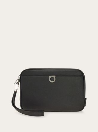 Ferragamo Uomo Pouch Gancini Nero