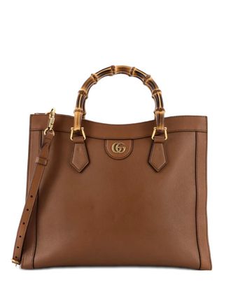 Gucci Diana NM Bamboo Handle Leather Medium tote bag - Bruin