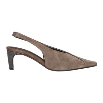 Brunello Cucinelli Schoenen, Dames, Bruin, 39 EU, Leer, Met Hak