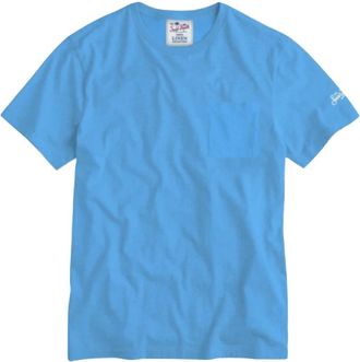 MC2 Saint Barth Heren Linnen T-shirt Diverse Effen Kleuren - Heren - T-shirts - Blauw - L - Linnen - Tops