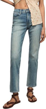 Lucky Brand Zoe High Waist Straight Leg Jeans in Here We Go Indigo Wash at Nordstrom, Size 33 X 29