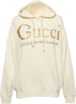 Gucci Hoodie met glitter logo - Wit
