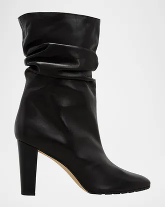 Manolo Blahnik Calasso Napa Slouchy Mid Booties