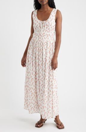 Rails Jordie Floral Cotton Maxi Sundress in Rouge Romantic at Nordstrom, Size Xx-Small