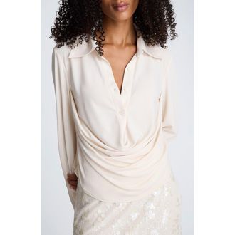 Kenneth Cole Drape Front Shirt in Oyster at Nordstrom Rack, Size X-Small
