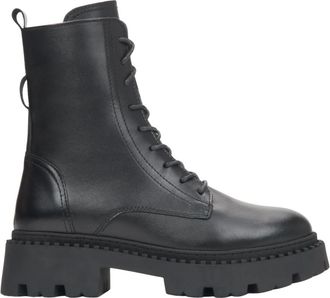 Estro & Luminara Platform enkellaarzen met profielzool - Dames - Schoenen - Zwart - Maat: 40 EU Katoen