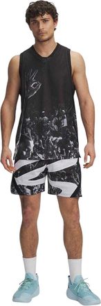 Under Armour Heren Basketbal Shorts (Zwart, Wit)