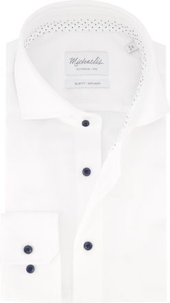 Michaelis katoenen Michaelis overhemd wit slim fit effen strijkvrij