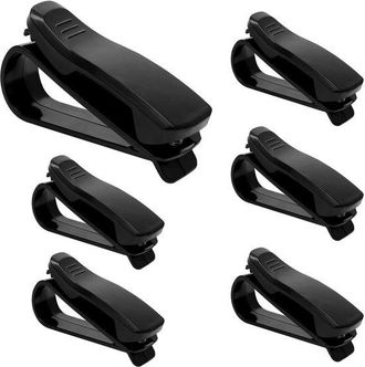 No Brand 6 Soportes Para Gafas De Sol Para Coche, Clip Para Visera Para Gafas De Coche, Soporte Para Gafas De Salpicadero Para Gafas, Tarjetas Y Notas