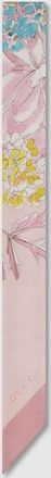 Gucci Printed Silk Twill Ribbon, Pink, Silk