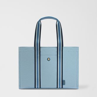 Furla Duna Borsa Shopping L Toni Carta Da Zucchero Multicolore Tessuto Canvas + Tessuto A Righe Donna