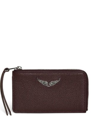 Zadig&Voltaire grained leather card holder - Purple