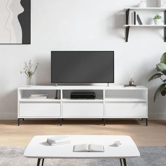 Berkfield Home TV Cabinet White 150x30x44.5 cm Engineered Wood