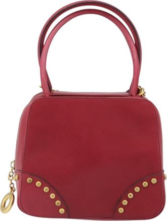 Celine Handbag Leather Red Leather Handbag (Pre-Owned)