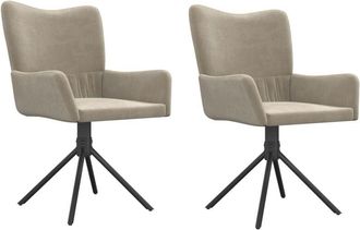 vidaXL Vidaxl - Sillas de comedor giratorias 2 uds de terciopelo gris claro