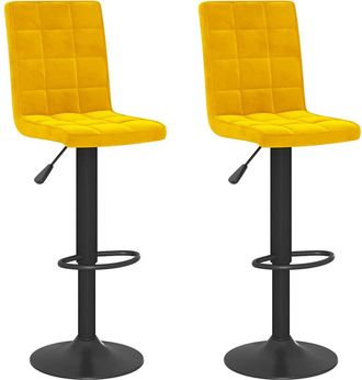vidaXL Vidaxl - Taburetes De Cocina 2 Unidades Terciopelo Amarillo Mostaza
