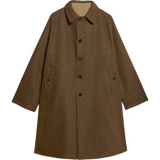 Fortela Stanford Herringbone Wool Double-Faced Single-Breasted Coat in Brown at Nordstrom, Size 50 Eu